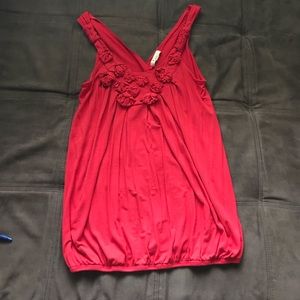 Forever 21 Red floral material tank top